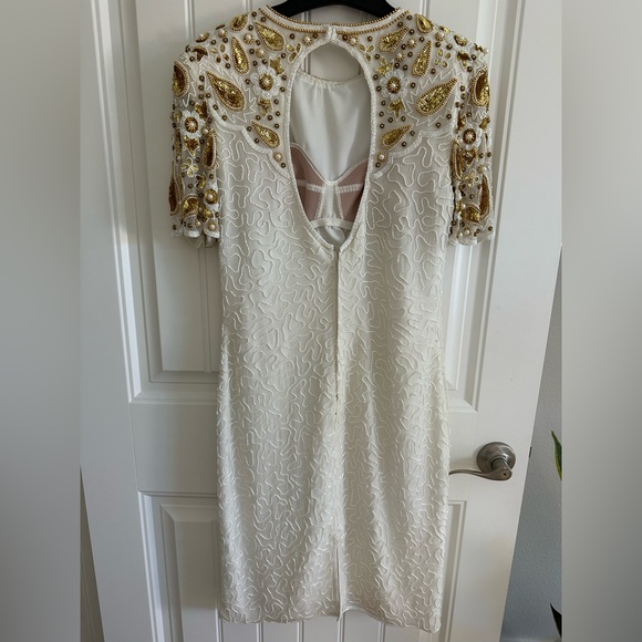Vtg 80s Laurence Kazar Beaded Cocktail Dress - Picture 9 of 15